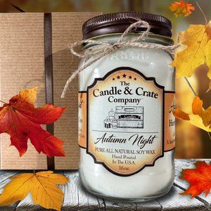 Autumn Night 16 oz Candle, Housewarming Gift, Holiday Soy Candles…